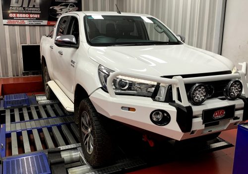 Toyota Hilux 2.8 on our Sydney dyno with chip box fitted