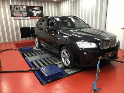 BMW 1 Series 2L ECU remap — BMW X3 F25 M Sport black on the DTA Mainline dyno — ECU remap Sydney