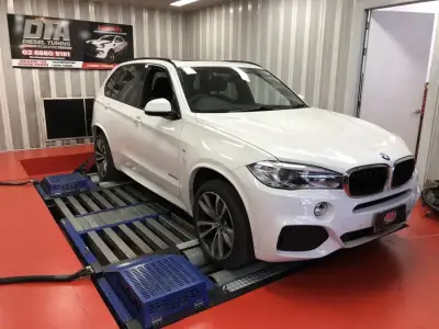 BMW 3 Series 2L ECU remap — BMW X5 F15 M Sport white on the DTA Mainline dyno — ECU remap Sydney