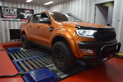 Ford Ranger PXIII with ARB bull bar and snorkel — ECU remap on the dyno