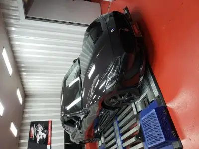 Maserati GranTurismo Sport black on the DTA dyno — ECU remap Sydney