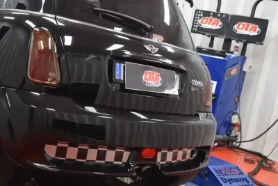 Mini Countryman 2L ECU remap — Mini Cooper S R56 black — rear view showing Cooper S badge, DTA dyno Sydney
