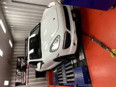 Porsche Cayenne 958 white — front on the DTA Mainline dyno, ECU remap Sydney