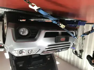 Subaru Outback silver Boxer Diesel — front 3/4 on the DTA dyno, ECU remap Sydney