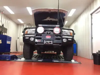 Toyota Land Cruiser 70-series mid-tune, bonnet open