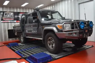 Toyota Land Cruiser 70-series with tray and bull bar — ECU remap