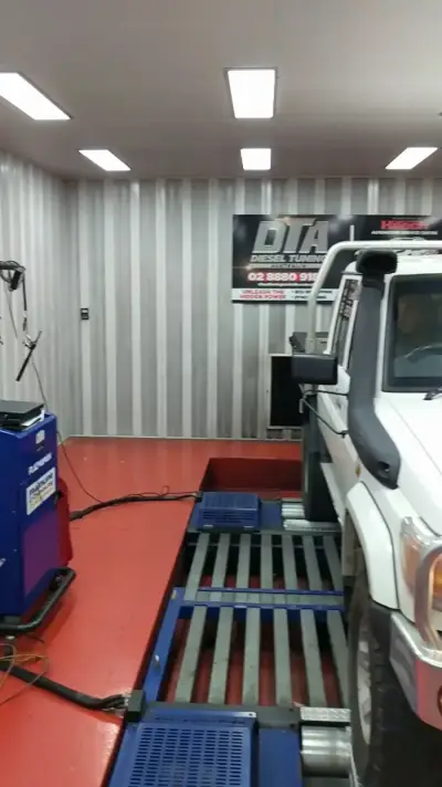 Toyota Landcruiser 4.5L ECU remap — Toyota Land Cruiser 70-series white on the DTA dyno — ECU remap Sydney