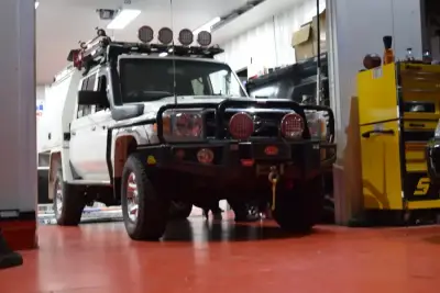 Toyota Land Cruiser 79-series troopy in the workshop