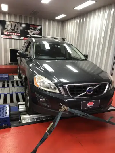 Volvo S60 2L ECU remap — Volvo XC60 grey on the DTA Mainline dyno — ECU remap Sydney