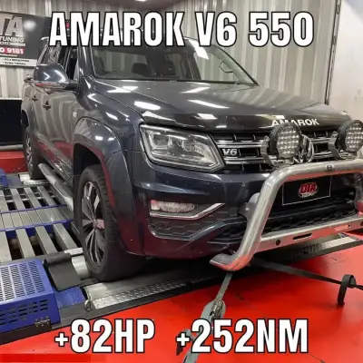 VW Amarok V6 550 — +82HP +252NM dyno result at Diesel Tuning Australia