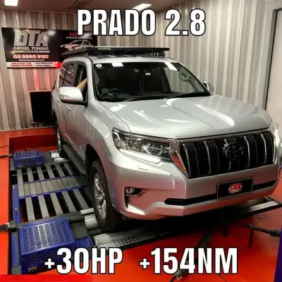 Toyota Prado 2.8 — +30HP +154NM dyno result at Diesel Tuning Australia