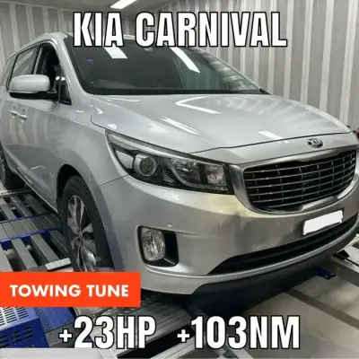 Kia Carnival Towing Tune — +23HP +103NM dyno result at Diesel Tuning Australia